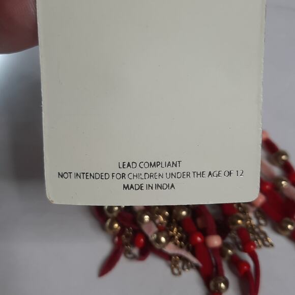 Mia Collection Red Beaded Fringe Key Chain - Picture 4 of 5